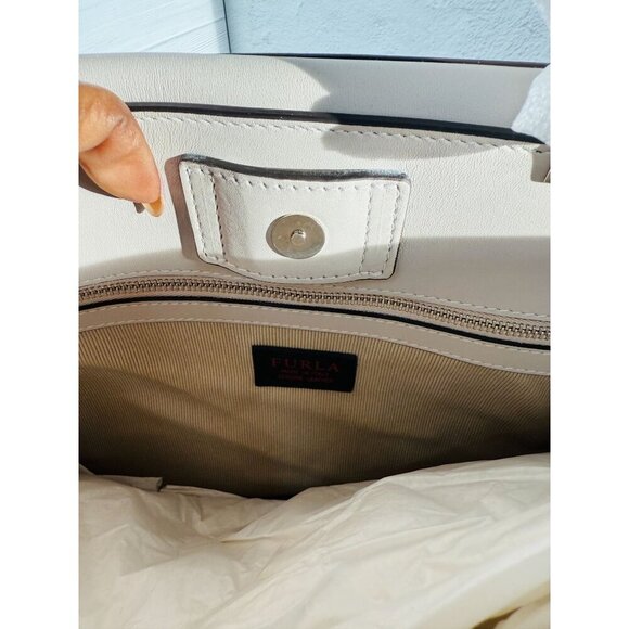 Furla‎ Reale North South Large Convertible Leather Tote Creamy Beige - Picture 16 of 16